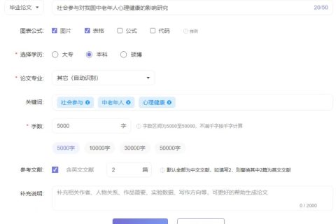 AI心理学毕业论文范文5000字：社会参与对我国中老年人心理健康的影响研究